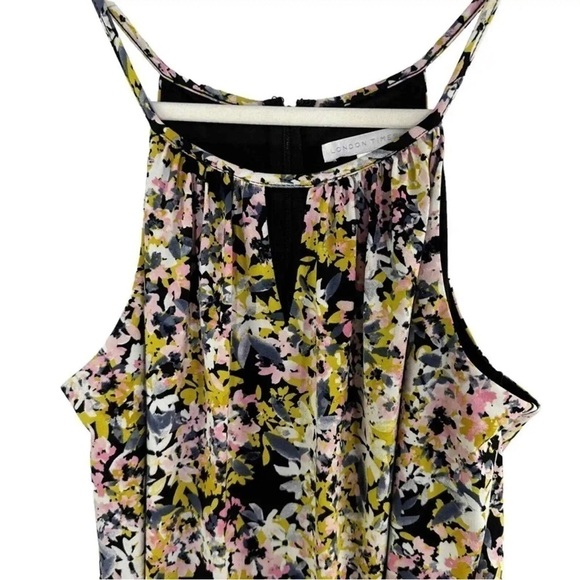 London Times Spring Floral Cropped Halter Jumpsuit Size 12 - Picture 3 of 15